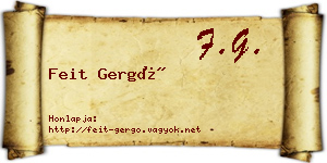 Feit Gergő névjegykártya